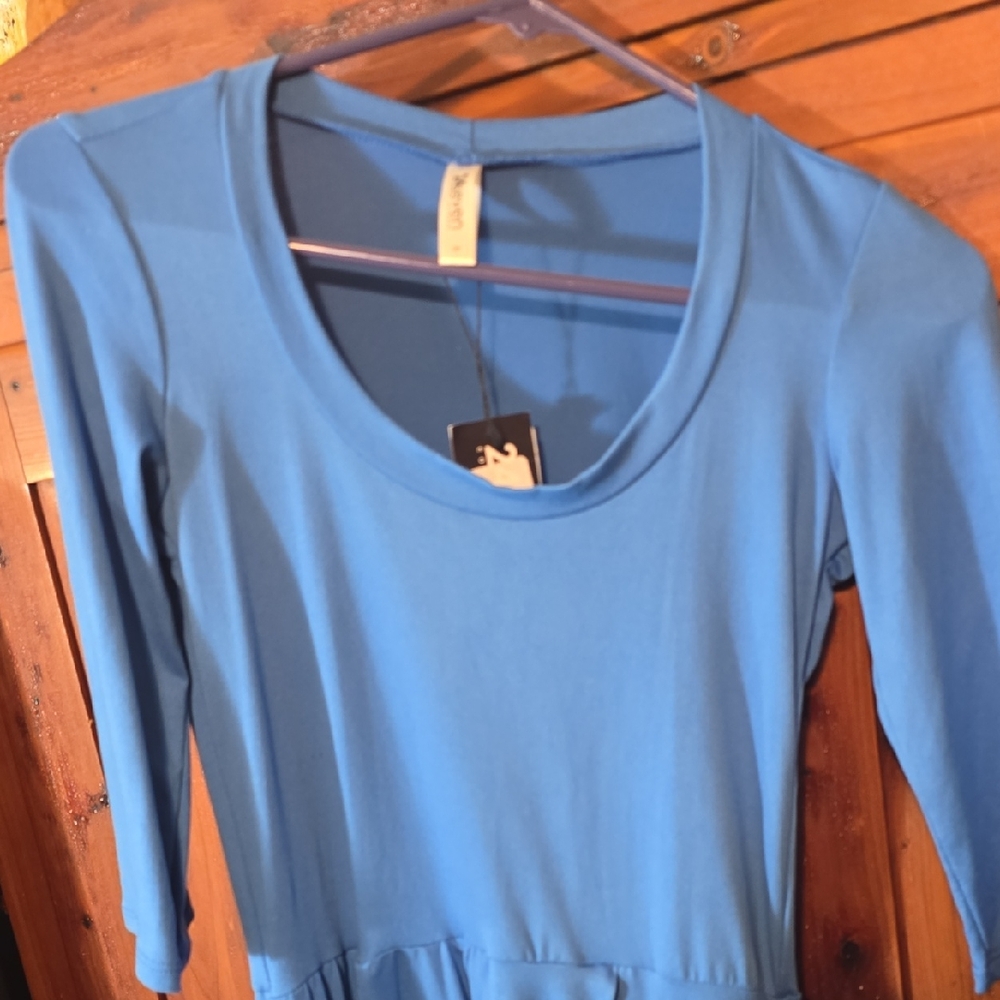 Vibrant Blue V-Neck Top